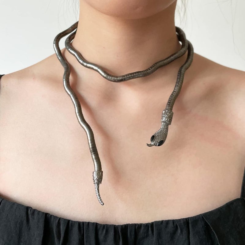 DOLLESS Bendable Snake Necklace for Women Flexible Adjustable Snake Bracelet Choker Halloween Gifts - Image 2